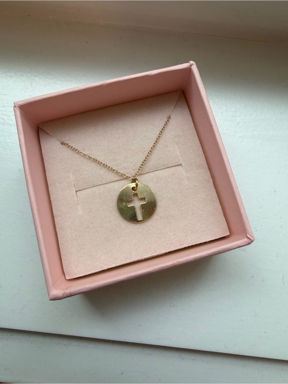 Gold Cross Cutout Pendant Necklace - Women's Jewelry